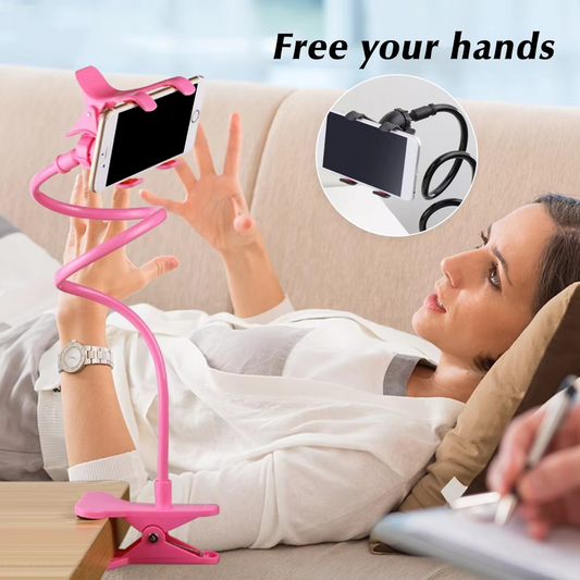 Mobile Phone Stand Holder Flexible and Power Full Grip - 360 Degree Rotating Mobile Stand Bedside Able Lazy Snake Mobile Phone Holder - Random Color