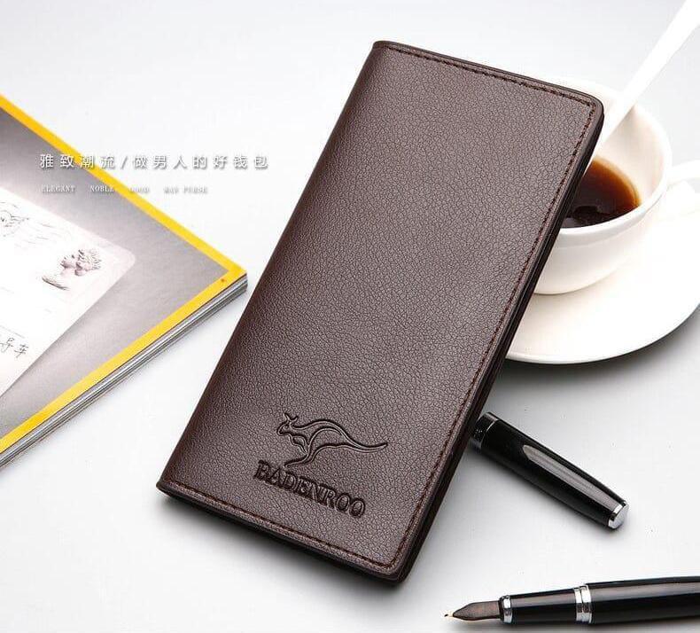Kangaroo Long Bifold Wallet with RFID Protection – Slim Stylish Wallet for Men & Women Black