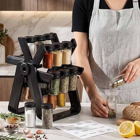 Ferris Wheel 18 Jar Rotating Glass Spice Rack